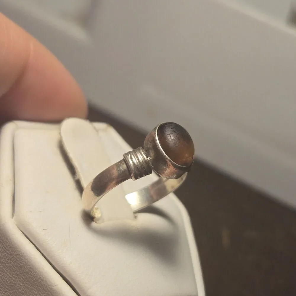 Reddish stone Vintage Sterling Silver Ring Sz 6 - Picture 2 of 6